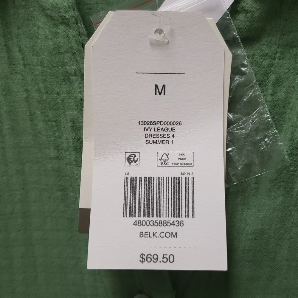 Green Sleeveless Button-Down Dress - Picture 2 of 6